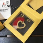 FENDI-024-2 專櫃新品ABCLICK系列原單愛心金屬搭配皮草掛飾可當首飾