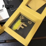FENDI-024-18 專櫃新品ABCLICK系列原單F字母金屬搭配皮草掛飾可當首飾