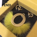 FENDI-024-10 專櫃新品ABCLICK系列原單O字母金屬搭配皮草掛飾可當首飾