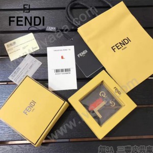 FENDI-024-16 專櫃新品ABCLICK系列原單L字母金屬搭配皮草掛飾可當首飾