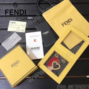 FENDI-024-2 專櫃新品ABCLICK系列原單愛心金屬搭配皮草掛飾可當首飾