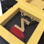 FENDI-024-5 專櫃新品ABCLICK系列原單Z字母金屬搭配皮草掛飾可當首飾