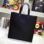 FENDI 246-2 專櫃最新款BAG BUGS小怪獸黑色原版皮手提單肩購物袋