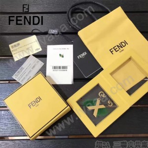 FENDI-024-3 專櫃新品ABCLICK系列原單X字母金屬搭配皮草掛飾可當首飾