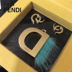 FENDI-024-26 專櫃新品ABCLICK系列原單D字母金屬搭配皮草掛飾可當首飾