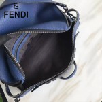 FENDI 2523-2 都市型男藍色原版牛皮手把鉚釘手提單肩包公文包