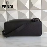 FENDI 2523-3 都市型男黑色原版牛皮手把鉚釘手提單肩包公文包