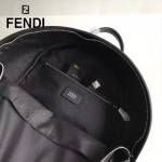FENDI 2318 人氣經典款小怪獸眼睛金屬貼片原單尼龍面料配牛皮雙肩包書包