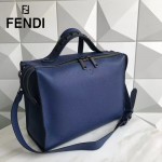 FENDI 2523-2 都市型男藍色原版牛皮手把鉚釘手提單肩包公文包