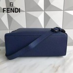 FENDI 2523-2 都市型男藍色原版牛皮手把鉚釘手提單肩包公文包