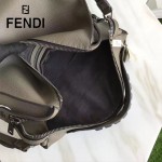 FENDI 2523 都市型男軍綠色原版牛皮手把鉚釘手提單肩包公文包