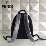 FENDI 2318 人氣經典款小怪獸眼睛金屬貼片原單尼龍面料配牛皮雙肩包書包