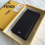 FENDI 0189 商務男士SELLERIA小怪獸眼睛貼片黑色原版牛皮長款西裝夾