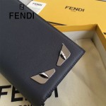 FENDI 0189-3 商務男士SELLERIA小怪獸眼睛貼片灰色原版牛皮長款西裝夾