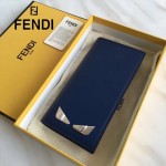 FENDI 0189-2 商務男士SELLERIA小怪獸眼睛貼片藍色原版牛皮長款西裝夾