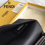 FENDI 0189 商務男士SELLERIA小怪獸眼睛貼片黑色原版牛皮長款西裝夾