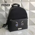 FENDI 266 型男必備無語表情貼片SELLERIA原單牛津尼龍配牛皮休閒雙肩包