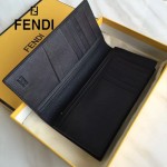 FENDI 0189 商務男士SELLERIA小怪獸眼睛貼片黑色原版牛皮長款西裝夾