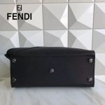 FENDI 8516-2 都市型男黑色原版牛皮手工縫線鉚釘裝飾手提單肩包
