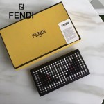 FENDI 0186-3 歐美朋克SELLERIA黑色原版牛皮滿天星鉚釘設計長款西裝夾