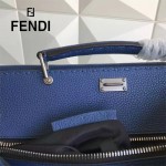 FENDI 8516 都市型男藍色原版牛皮手工縫線鉚釘裝飾手提單肩包