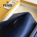 FENDI 0189-2 商務男士SELLERIA小怪獸眼睛貼片藍色原版牛皮長款西裝夾