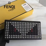 FENDI 0186-3 歐美朋克SELLERIA黑色原版牛皮滿天星鉚釘設計長款西裝夾