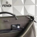 FENDI 8516-3 都市型男軍綠色原版牛皮手工縫線鉚釘裝飾手提單肩包