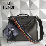 FENDI 8516-3 都市型男軍綠色原版牛皮手工縫線鉚釘裝飾手提單肩包