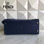FENDI 8516 都市型男藍色原版牛皮手工縫線鉚釘裝飾手提單肩包