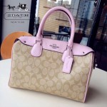COACH-36187-5 大號PVC配牛皮最新枕頭包女士手提單肩斜挎包