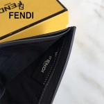 FENDI 0169-22 型男必備SELLERIA小怪獸眼睛貼片灰色原版牛皮短款錢包