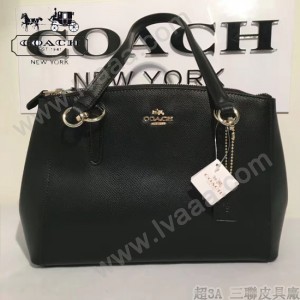 COACH-36637 原單經典款頭層牛皮顆粒紋原版YKK五金雙拉鏈中號手包