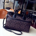 COACH-36187-3 大號PVC配牛皮最新枕頭包女士手提單肩斜挎包