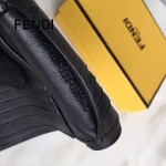 FENDI 0169-20 型男必備SELLERIA小怪獸眼睛貼片黑色原版牛皮短款錢包