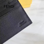 FENDI 0169-19 型男必備SELLERIA小怪獸黑色原版牛皮滿天星鉚釘裝飾短款錢包