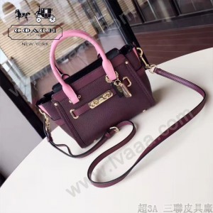 COACH-35954 火爆款swagger系列顆粒頭層牛皮長肩帶可調節女士手提單肩斜挎包