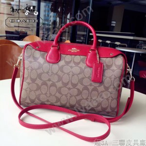 COACH-36187-2 大號PVC配牛皮最新枕頭包女士手提單肩斜挎包