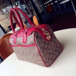 COACH-36187-2 大號PVC配牛皮最新枕頭包女士手提單肩斜挎包