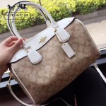 COACH-36187 大號PVC配牛皮最新枕頭包女士手提單肩斜挎包