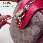 COACH-36187-2 大號PVC配牛皮最新枕頭包女士手提單肩斜挎包