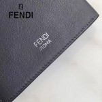 FENDI 0169-22 型男必備SELLERIA小怪獸眼睛貼片灰色原版牛皮短款錢包