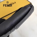 FENDI 0169-22 型男必備SELLERIA小怪獸眼睛貼片灰色原版牛皮短款錢包