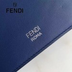 FENDI 0169-21 型男必備SELLERIA小怪獸眼睛貼片藍色原版牛皮短款錢包