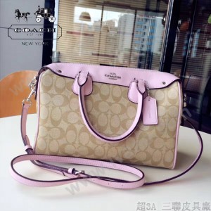 COACH-36187-5 大號PVC配牛皮最新枕頭包女士手提單肩斜挎包