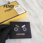 FENDI 0234SL9-3 輕便小巧無語表情貼片黑色原版小牛皮卡片夾