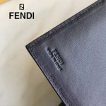 FENDI 0383 專櫃最新鉚釘裝飾黑色原版牛皮中長款錢包手拿包