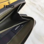 FENDI 0233SL9-2 商務型男無語表情貼片黑色原版牛皮多功能錢包