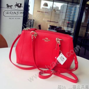 COACH-36704-3 小號原單經典款殺手包頭層牛皮顆粒紋原版YKK五金雙拉鏈女士手提單肩斜挎包