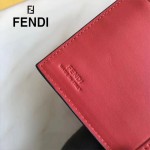 FENDI 0383-4 專櫃最新鉚釘裝飾紅色原版牛皮中長款錢包手拿包